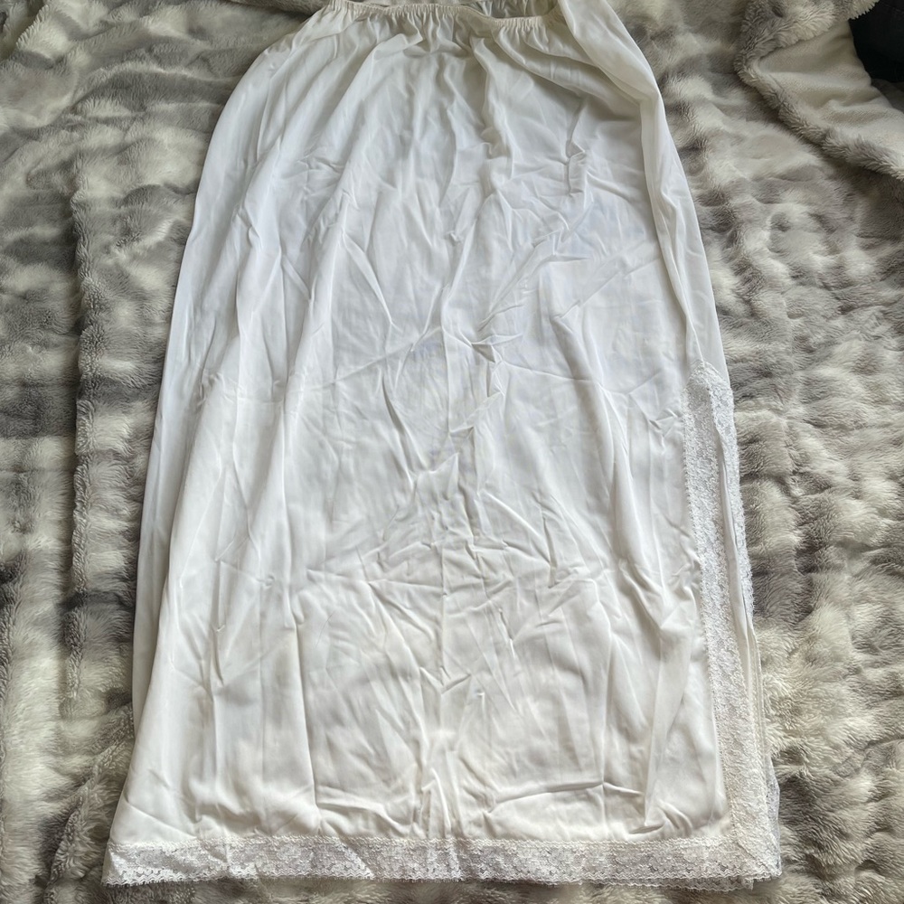 Vintage Elegant White Lace Trim Skirt